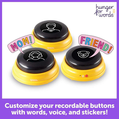 Talking Pet Next Words Names - 3 Piece Set of Recordable Speech Buttons for Dogs, Dog Buttons for Communication